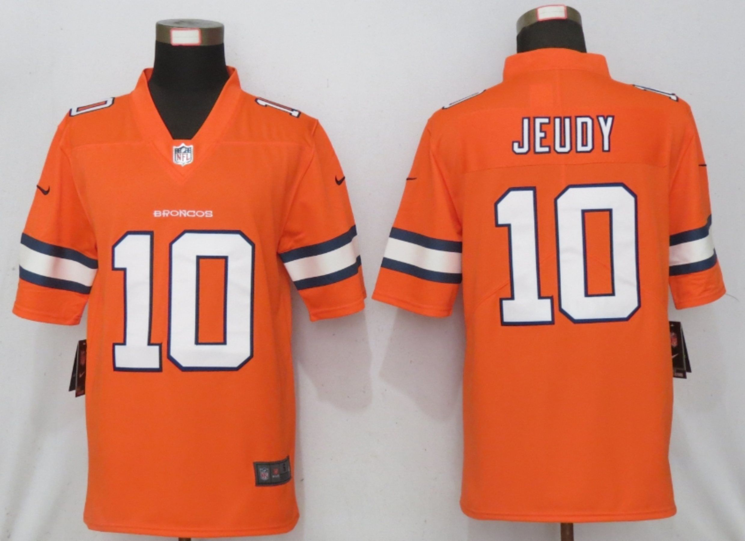 Men Denver Broncos #10 Jeudy Navy Orange Color Rush Limited Nike NFL Jersey